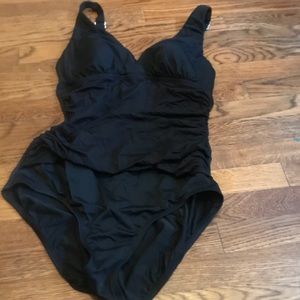Black one piece bathing suit